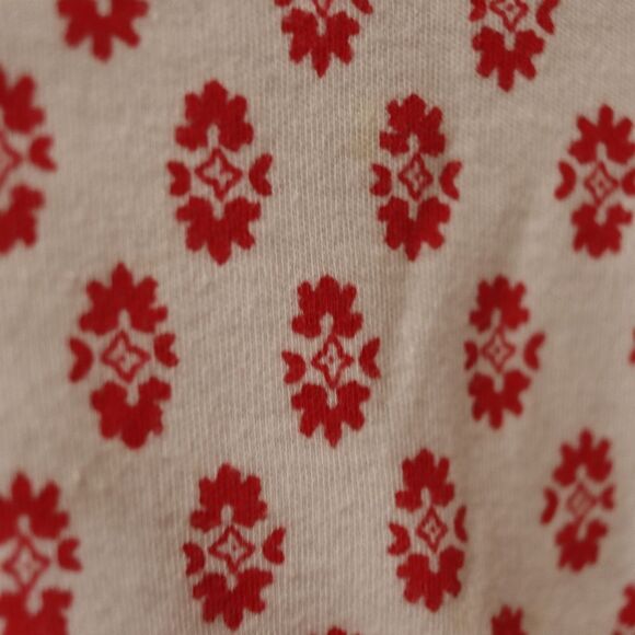 Opportunities Vintage 90s Red White Floral Turtleneck Long Sleeve Top Medium - Picture 8 of 11